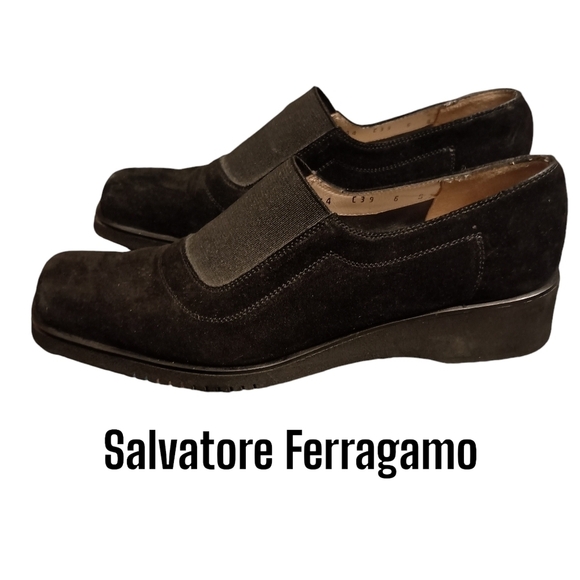 Salvatore Ferragamo Size 6 Slip On Platform Loafers Witchy Goth Made in Italy - Picture 1 of 9